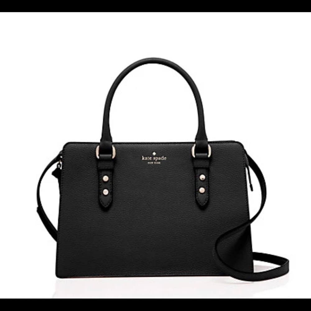 Kate Spade New York Mulberry Street Satchel - Black Leather, Crossbody KSNY